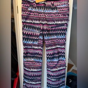 Colorful Patterned ski/ snowboard pants. New